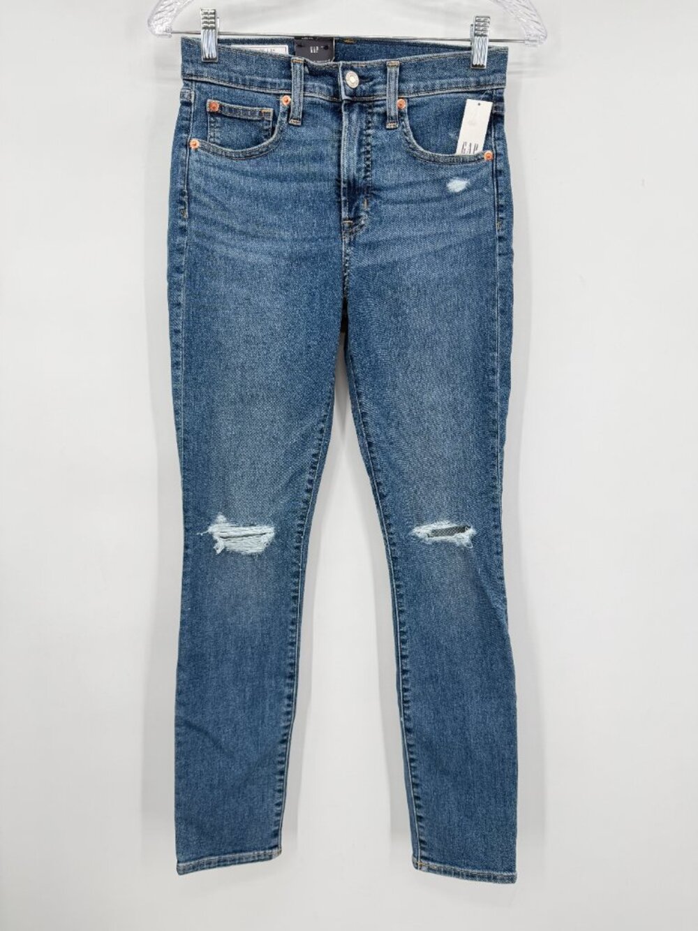 GAP Women’s 26/2 True Skinny High Rise Distressed Jeans NWT